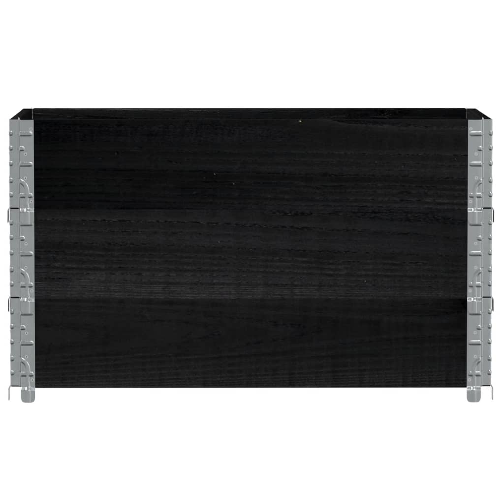 vidaXL Donica ogrodowa, czarna 100x50 cm, lite drewno sosnowe