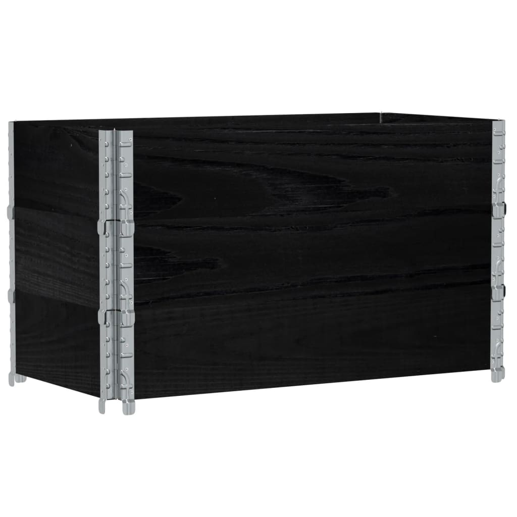 vidaXL Donica ogrodowa, czarna 100x50 cm, lite drewno sosnowe