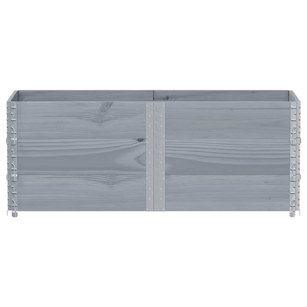 vidaXL Donica ogrodowa, szara, 150x50 cm, lite drewno sosnowe
