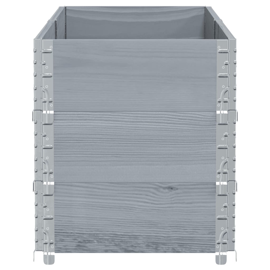 vidaXL Donica ogrodowa, szara, 150x50 cm, lite drewno sosnowe