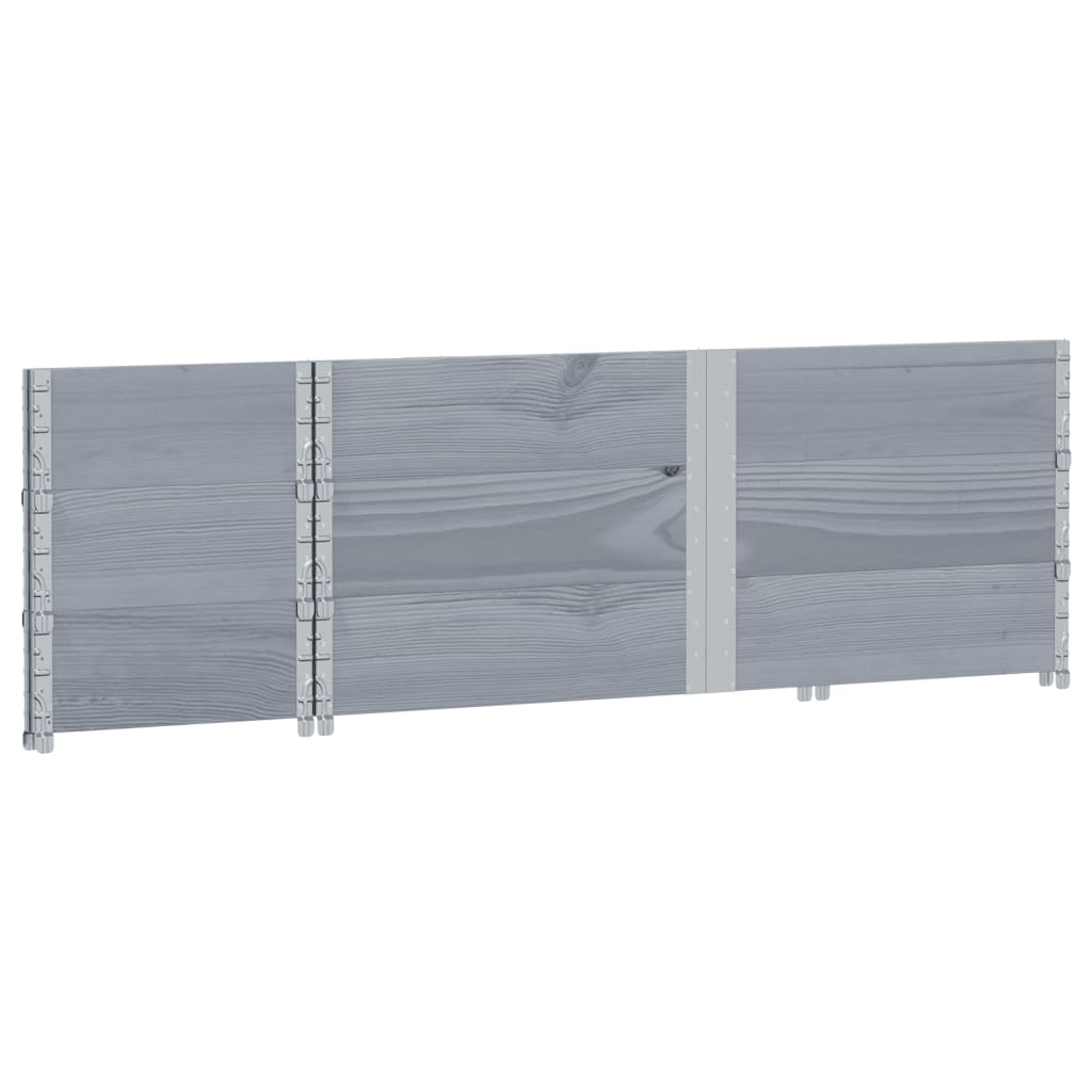 vidaXL Donica ogrodowa, szara, 150x50 cm, lite drewno sosnowe