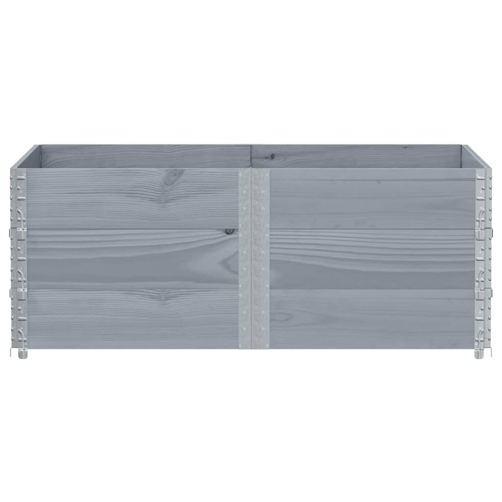 vidaXL Donica ogrodowa, szara, 150x100 cm, lite drewno sosnowe