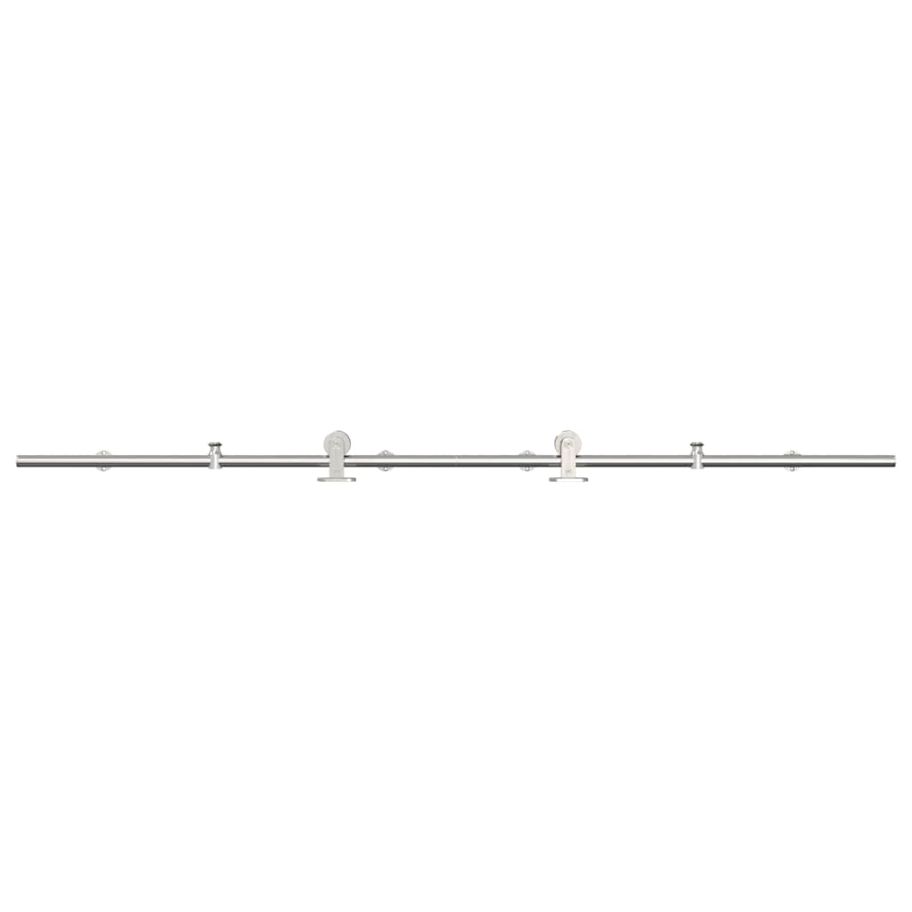 vidaXL System do mocowania drzwi przesuwnych, 200 cm, stal, srebrny