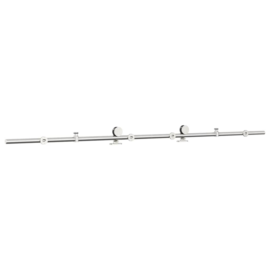 vidaXL System do mocowania drzwi przesuwnych, 200 cm, stal, srebrny