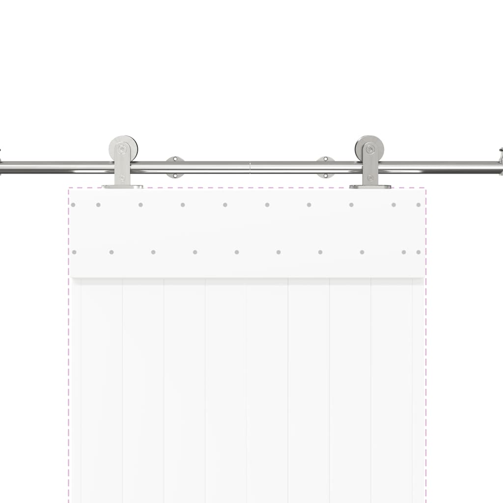 vidaXL System do mocowania drzwi przesuwnych, 200 cm, stal, srebrny