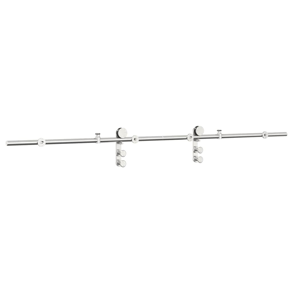 vidaXL System do mocowania drzwi przesuwnych, 200 cm, stal, srebrny