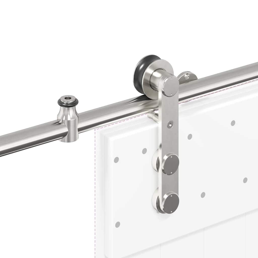 vidaXL System do mocowania drzwi przesuwnych, 200 cm, stal, srebrny