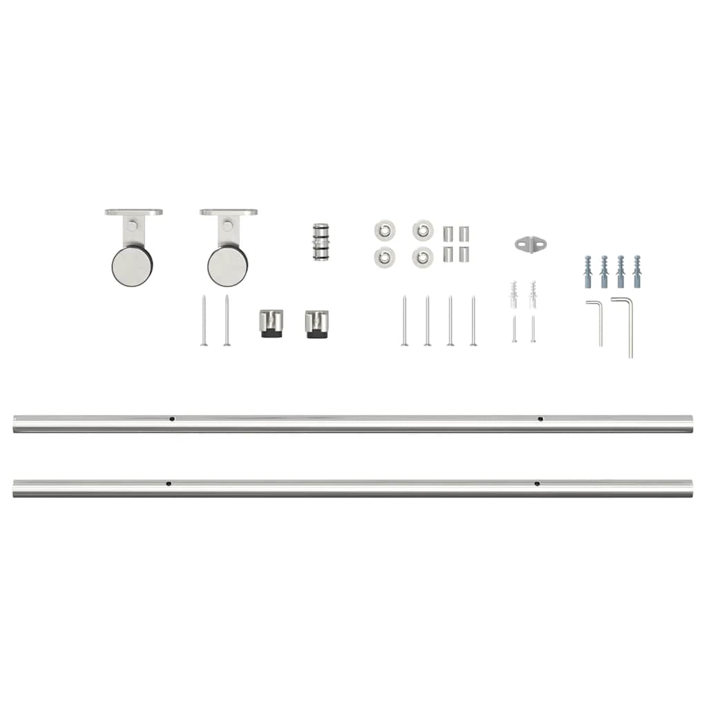 vidaXL System do mocowania drzwi przesuwnych, 183 cm, stal, srebrny