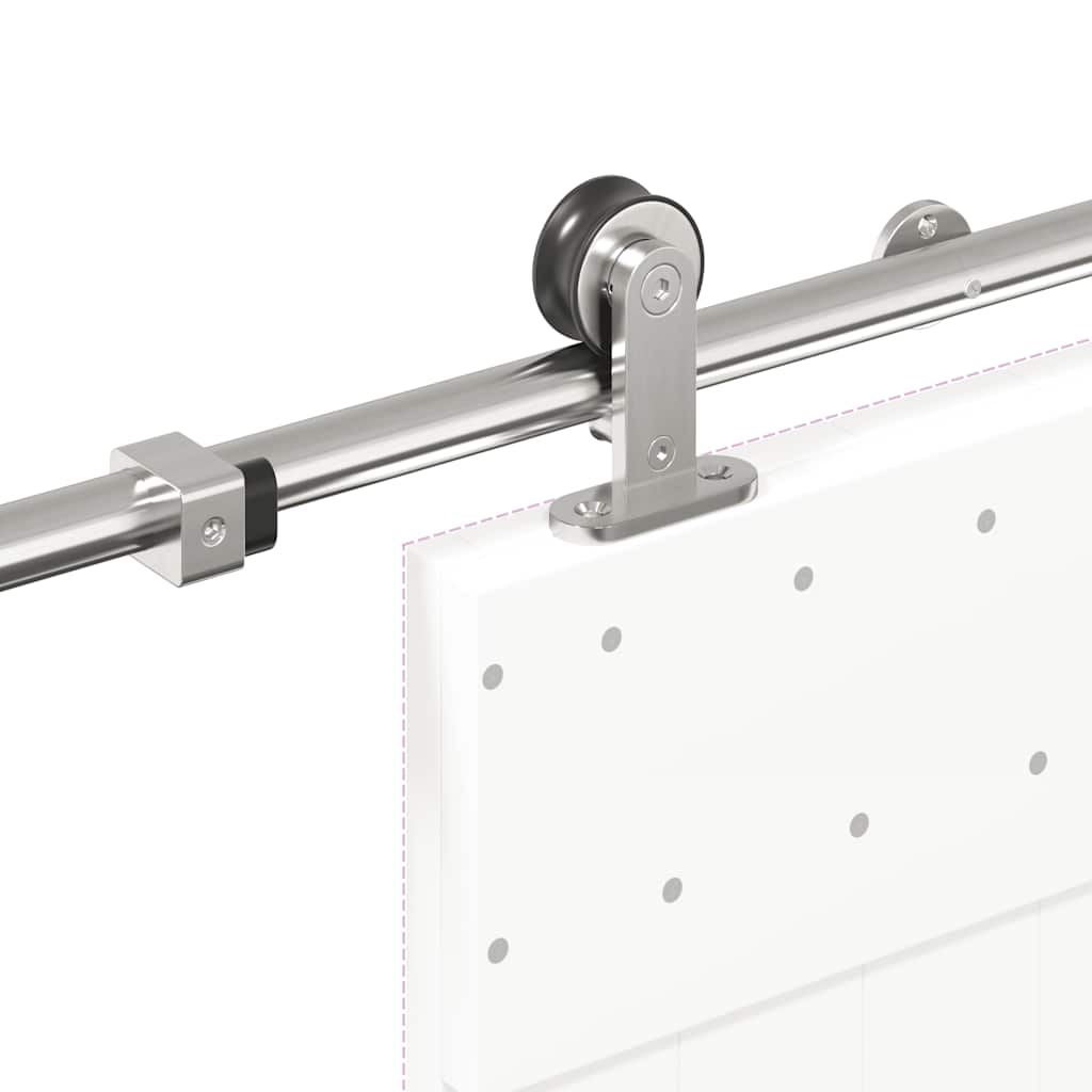 vidaXL System do mocowania drzwi przesuwnych, 183 cm, stal, srebrny