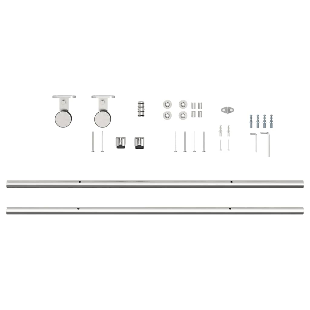 vidaXL System do mocowania drzwi przesuwnych, 200 cm, stal, srebrny