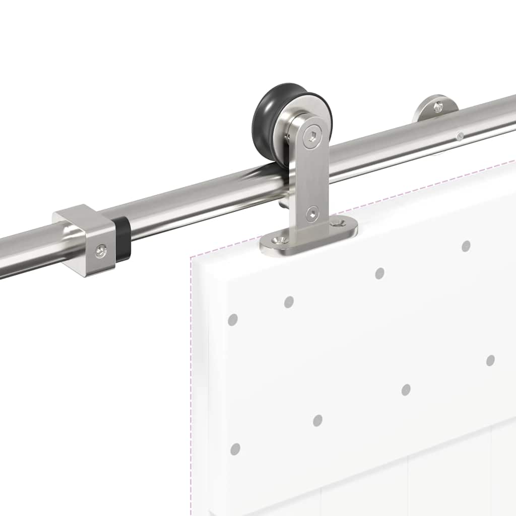 vidaXL System do mocowania drzwi przesuwnych, 200 cm, stal, srebrny