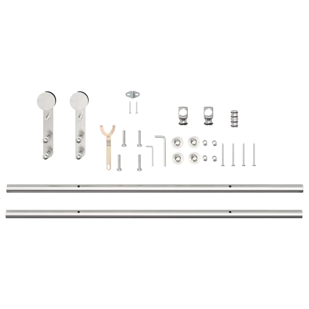 vidaXL System do mocowania drzwi przesuwnych, 183 cm, stal, srebrny
