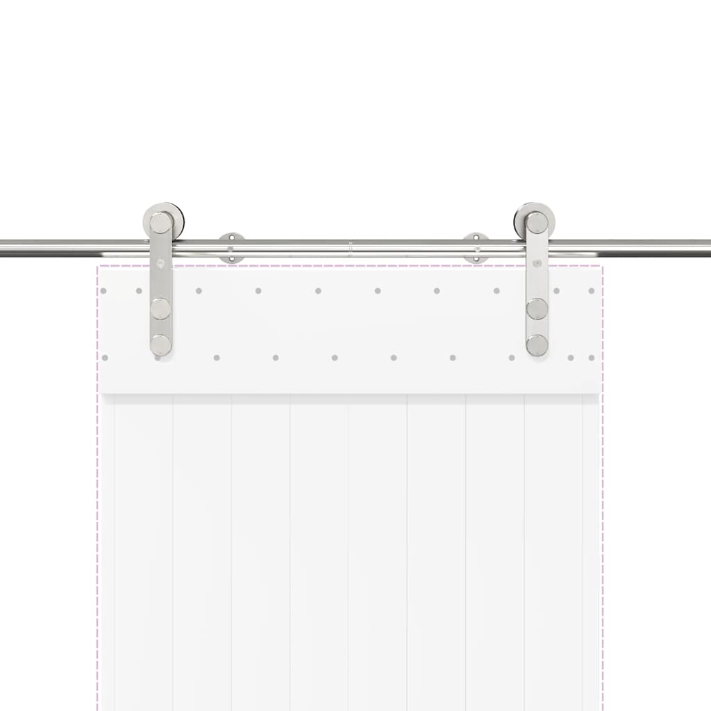 vidaXL System do mocowania drzwi przesuwnych, 183 cm, stal, srebrny