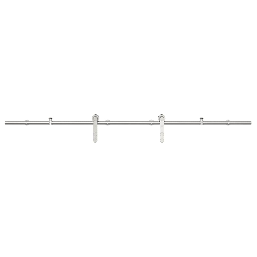 vidaXL System do mocowania drzwi przesuwnych, 200 cm, stal, srebrny