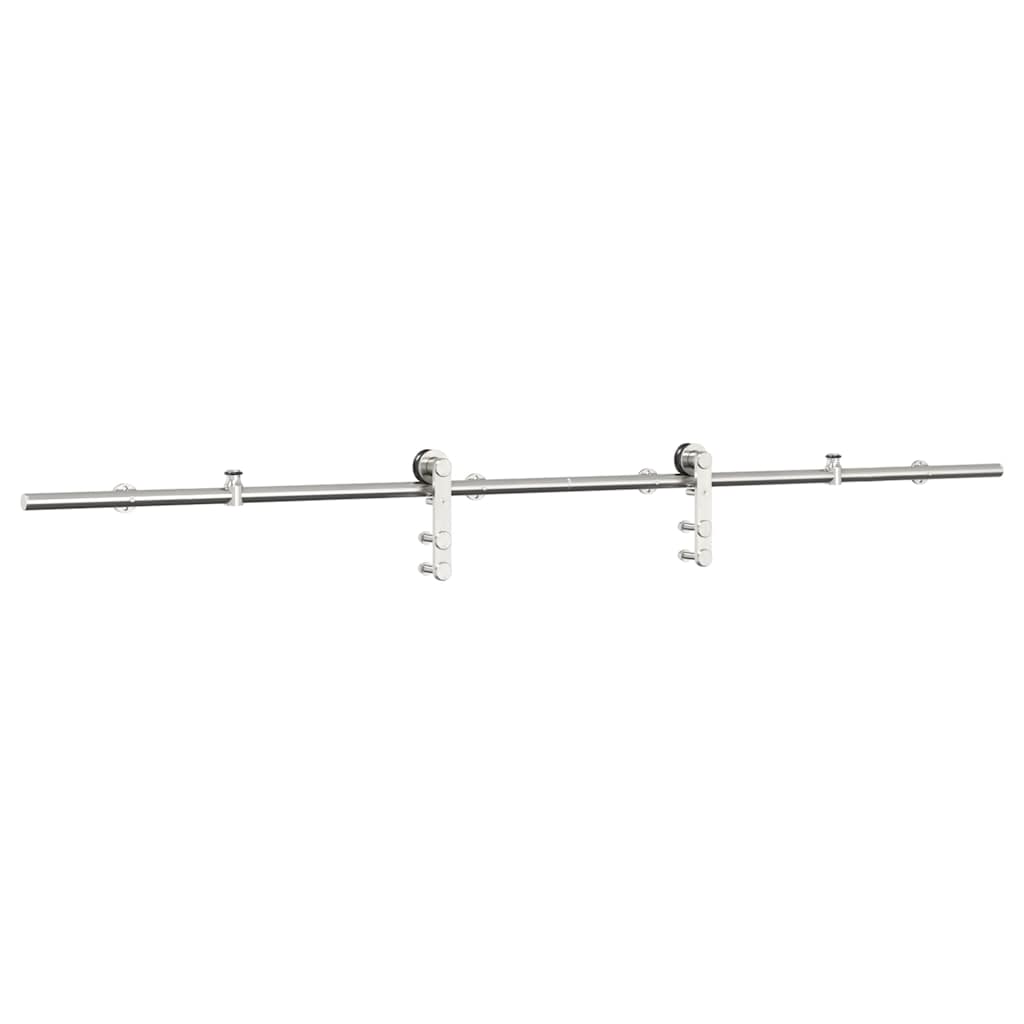 vidaXL System do mocowania drzwi przesuwnych, 200 cm, stal, srebrny