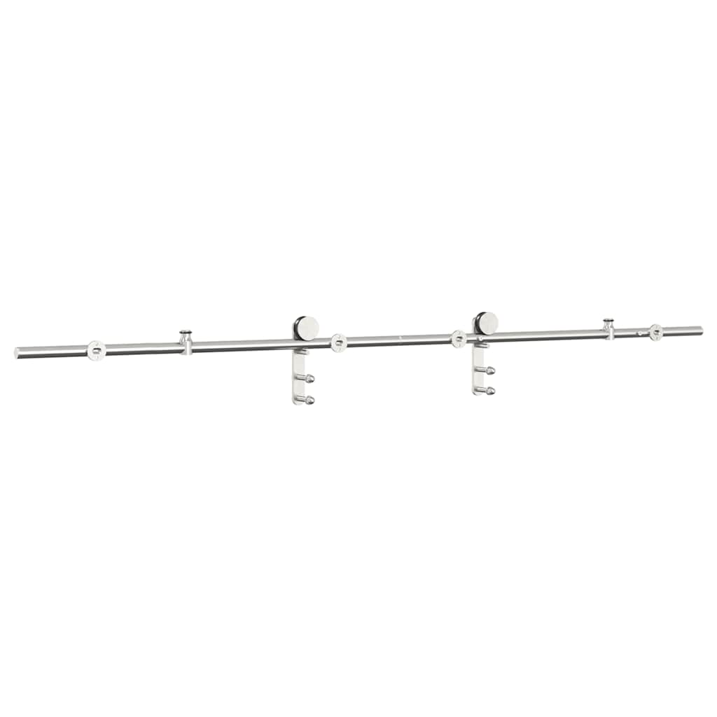 vidaXL System do mocowania drzwi przesuwnych, 200 cm, stal, srebrny