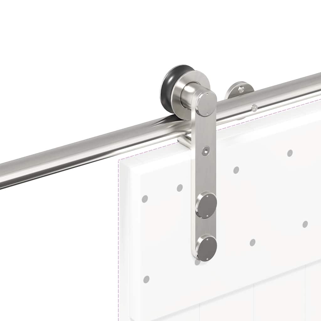 vidaXL System do mocowania drzwi przesuwnych, 200 cm, stal, srebrny