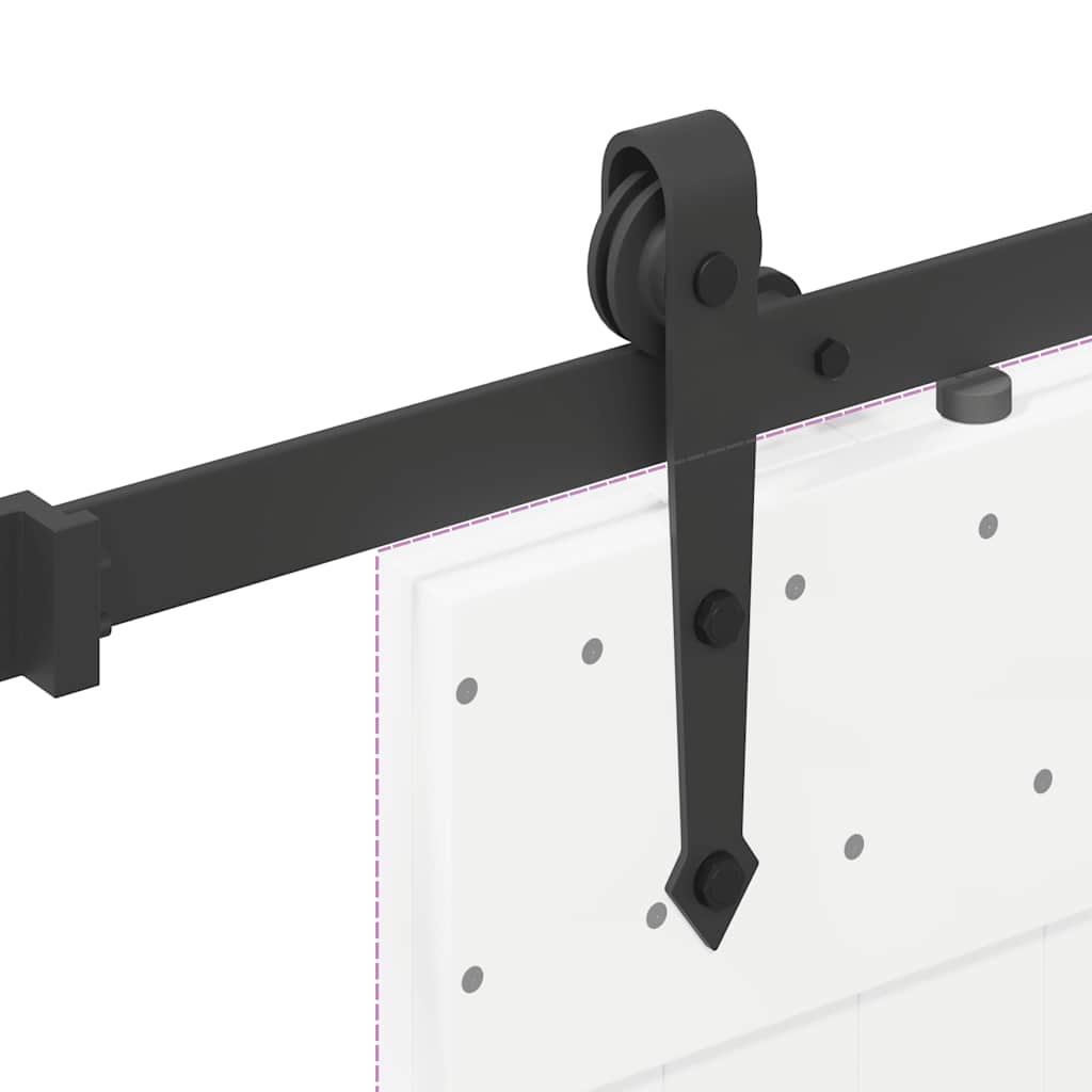 vidaXL System do montażu drzwi przesuwnych, 152,5 cm, stal, czarny
