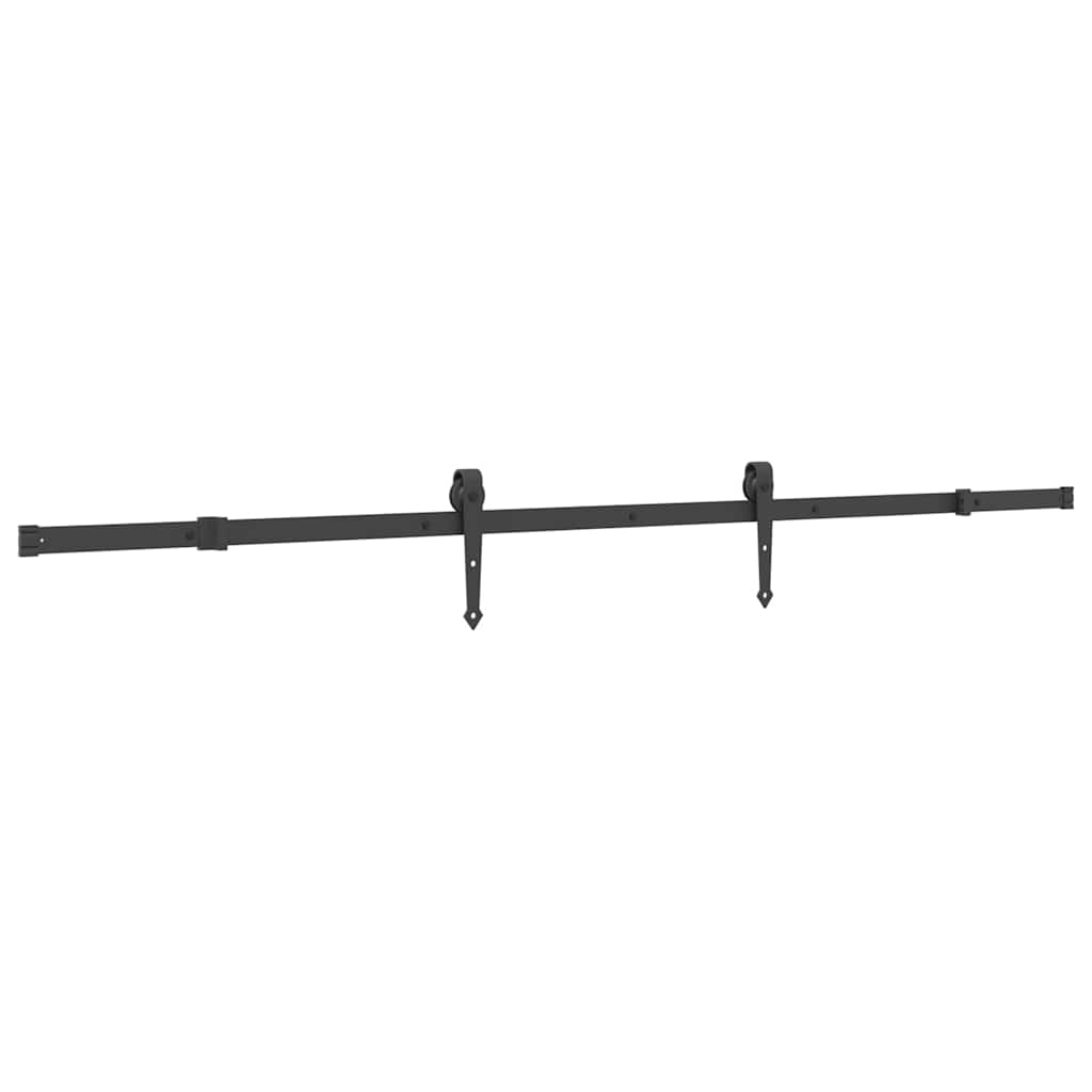 vidaXL System do montażu drzwi przesuwnych, 213,5 cm, stal, czarny