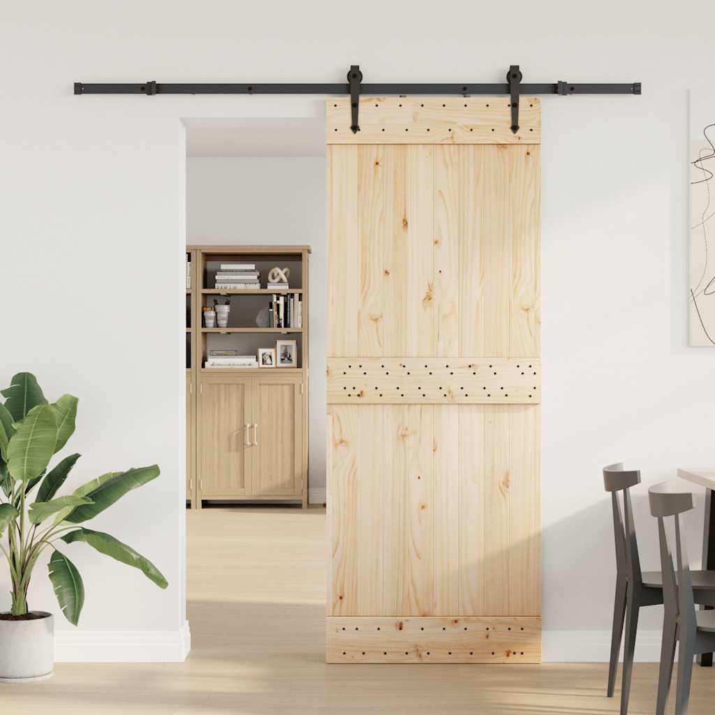 vidaXL System do montażu drzwi przesuwnych, 213,5 cm, stal, czarny