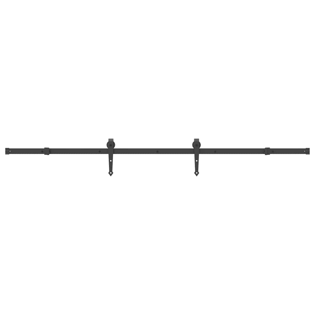 vidaXL System do montażu drzwi przesuwnych, 213,5 cm, stal, czarny