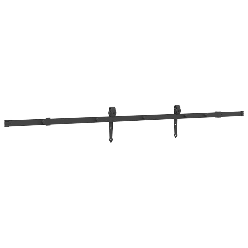 vidaXL System do montażu drzwi przesuwnych, 213,5 cm, stal, czarny