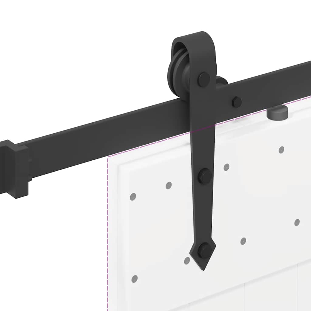 vidaXL System do montażu drzwi przesuwnych, 213,5 cm, stal, czarny