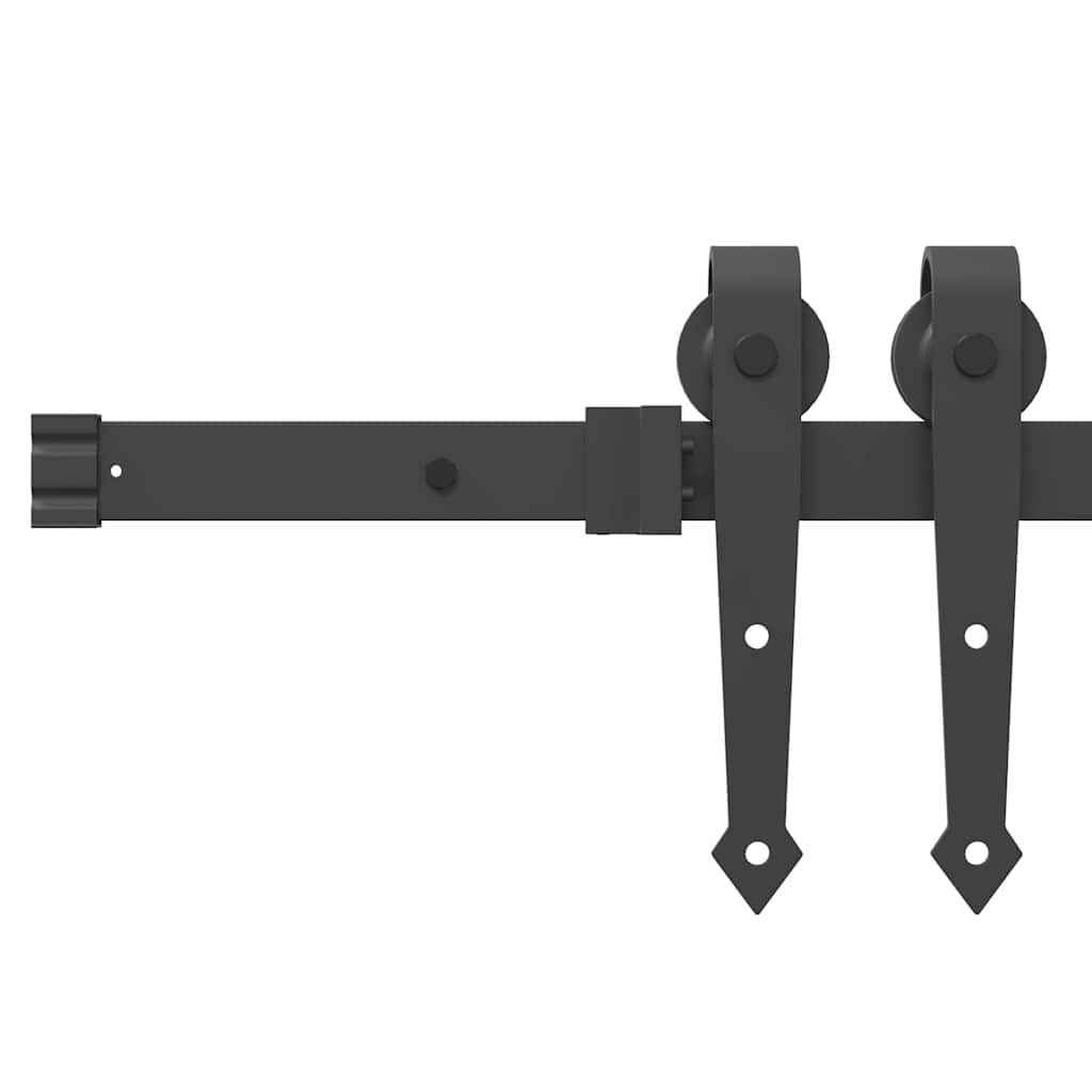 vidaXL System do montażu drzwi przesuwnych, 213,5 cm, stal, czarny