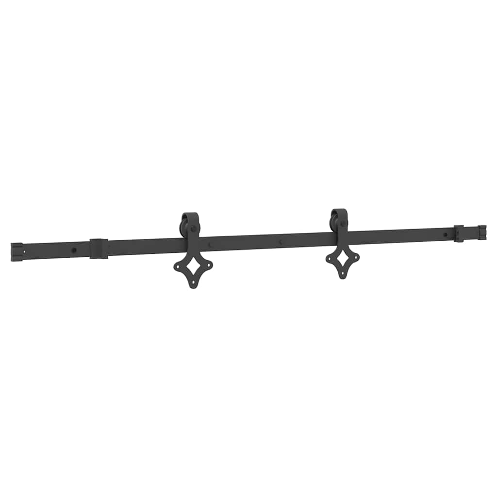 vidaXL System do montażu drzwi przesuwnych, 152,5 cm, stal, czarny
