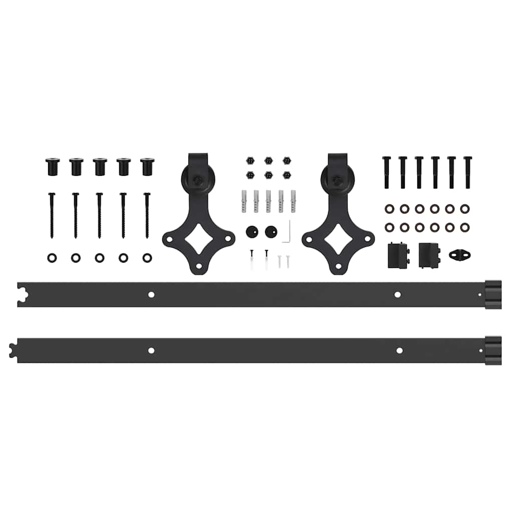 vidaXL System do montażu drzwi przesuwnych, 152,5 cm, stal, czarny