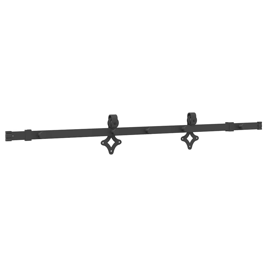 vidaXL System do montażu drzwi przesuwnych, 152,5 cm, stal, czarny