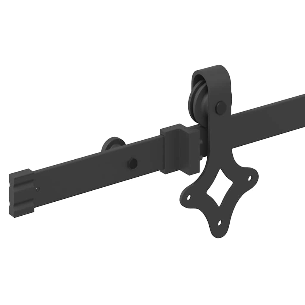 vidaXL System do montażu drzwi przesuwnych, 152,5 cm, stal, czarny
