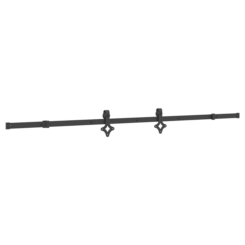 vidaXL System do montażu drzwi przesuwnych, 213,5 cm, stal, czarny