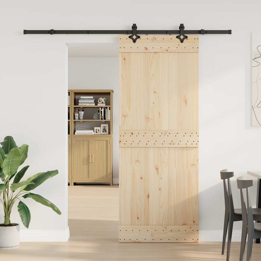 vidaXL System do montażu drzwi przesuwnych, 213,5 cm, stal, czarny
