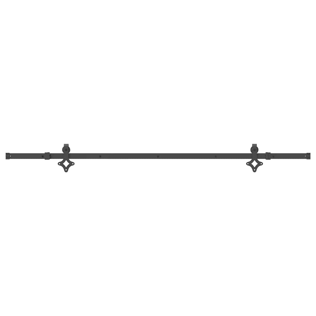 vidaXL System do montażu drzwi przesuwnych, 213,5 cm, stal, czarny
