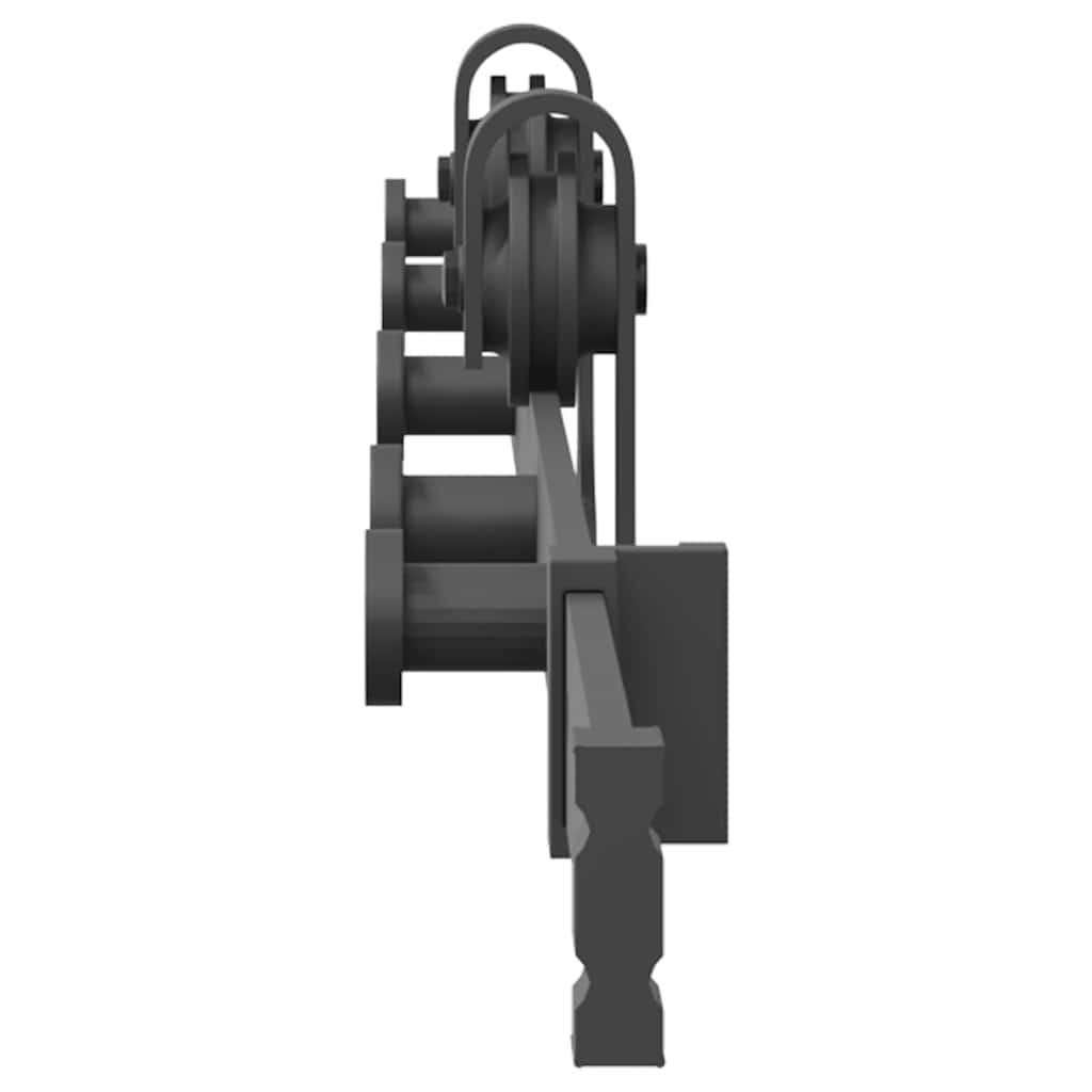 vidaXL System do montażu drzwi przesuwnych, 213,5 cm, stal, czarny