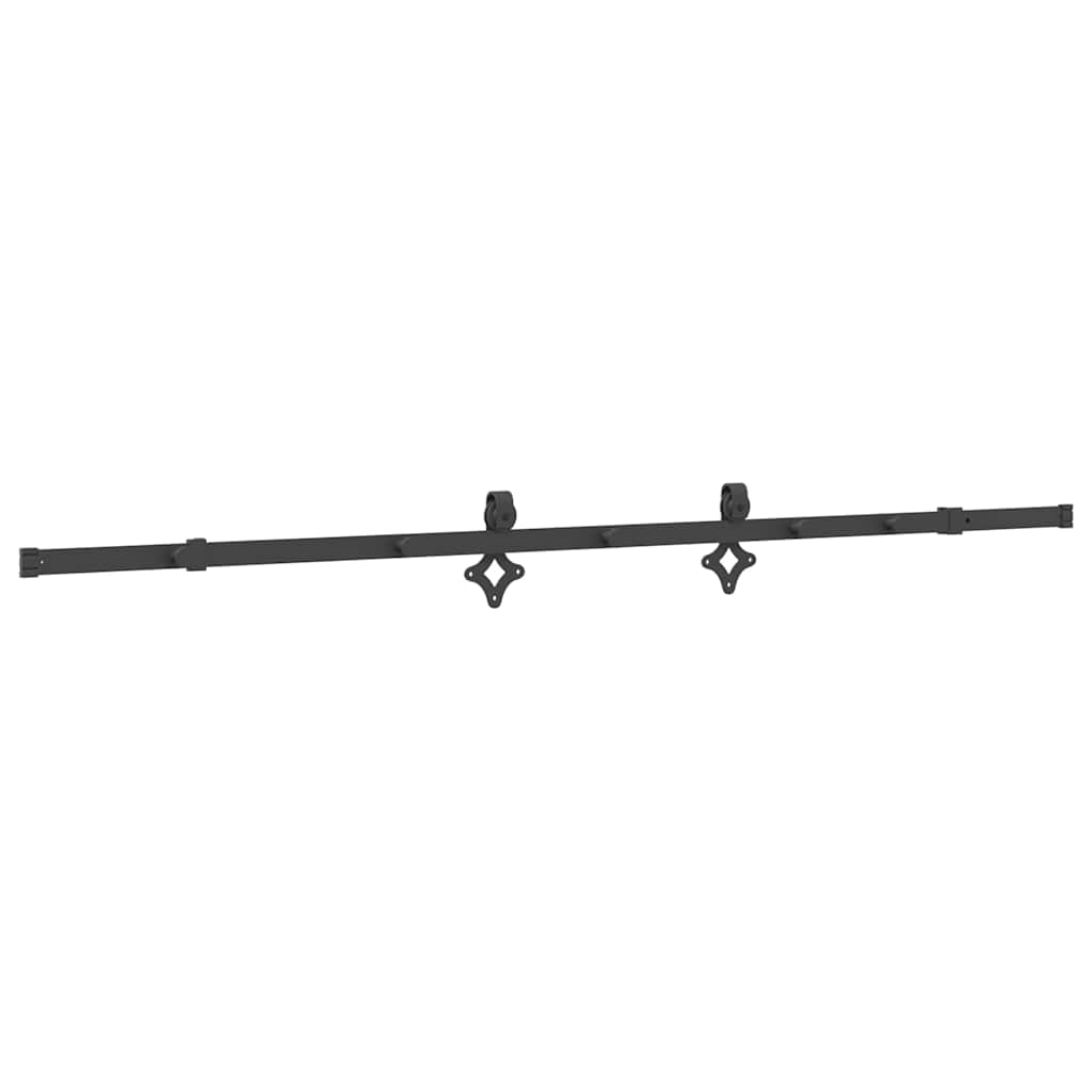 vidaXL System do montażu drzwi przesuwnych, 213,5 cm, stal, czarny