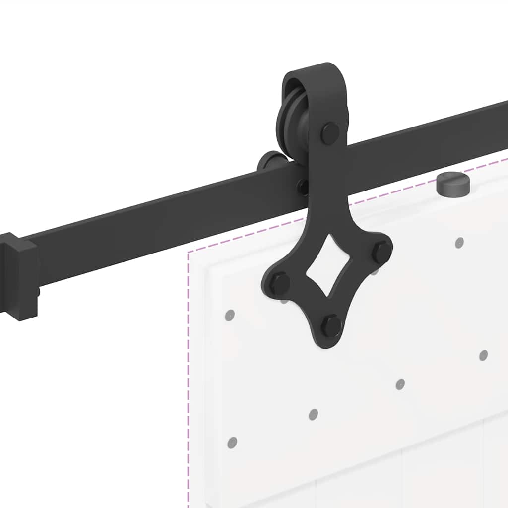 vidaXL System do montażu drzwi przesuwnych, 213,5 cm, stal, czarny
