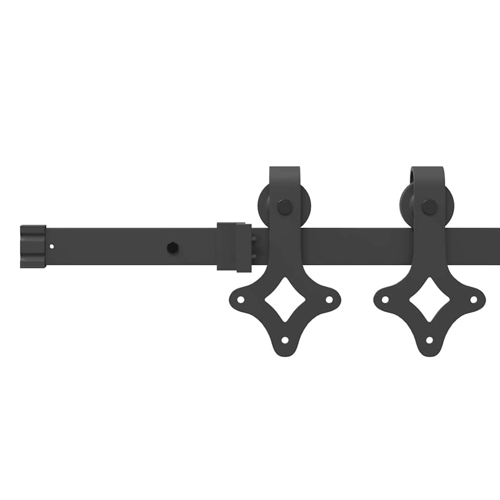 vidaXL System do montażu drzwi przesuwnych, 213,5 cm, stal, czarny