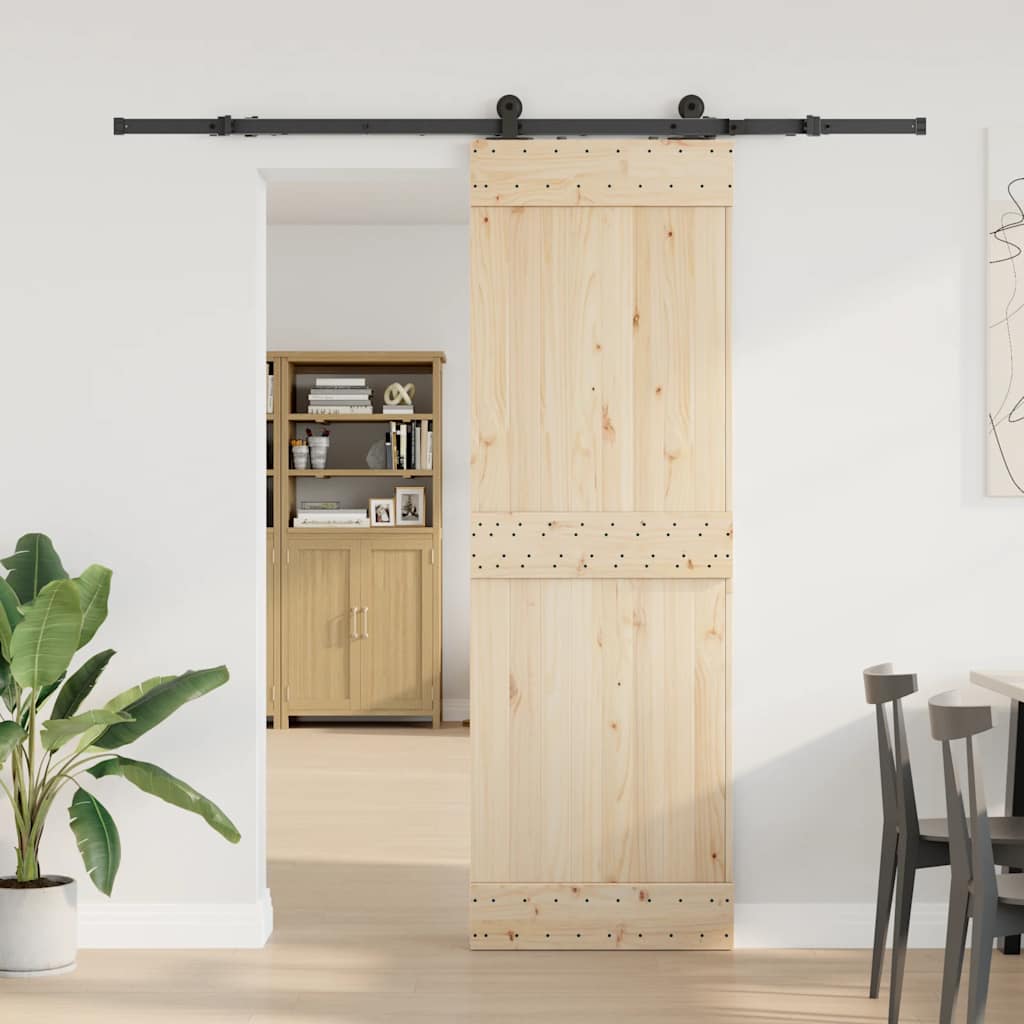 vidaXL System do montażu drzwi przesuwnych, 213,5 cm, stal, czarny