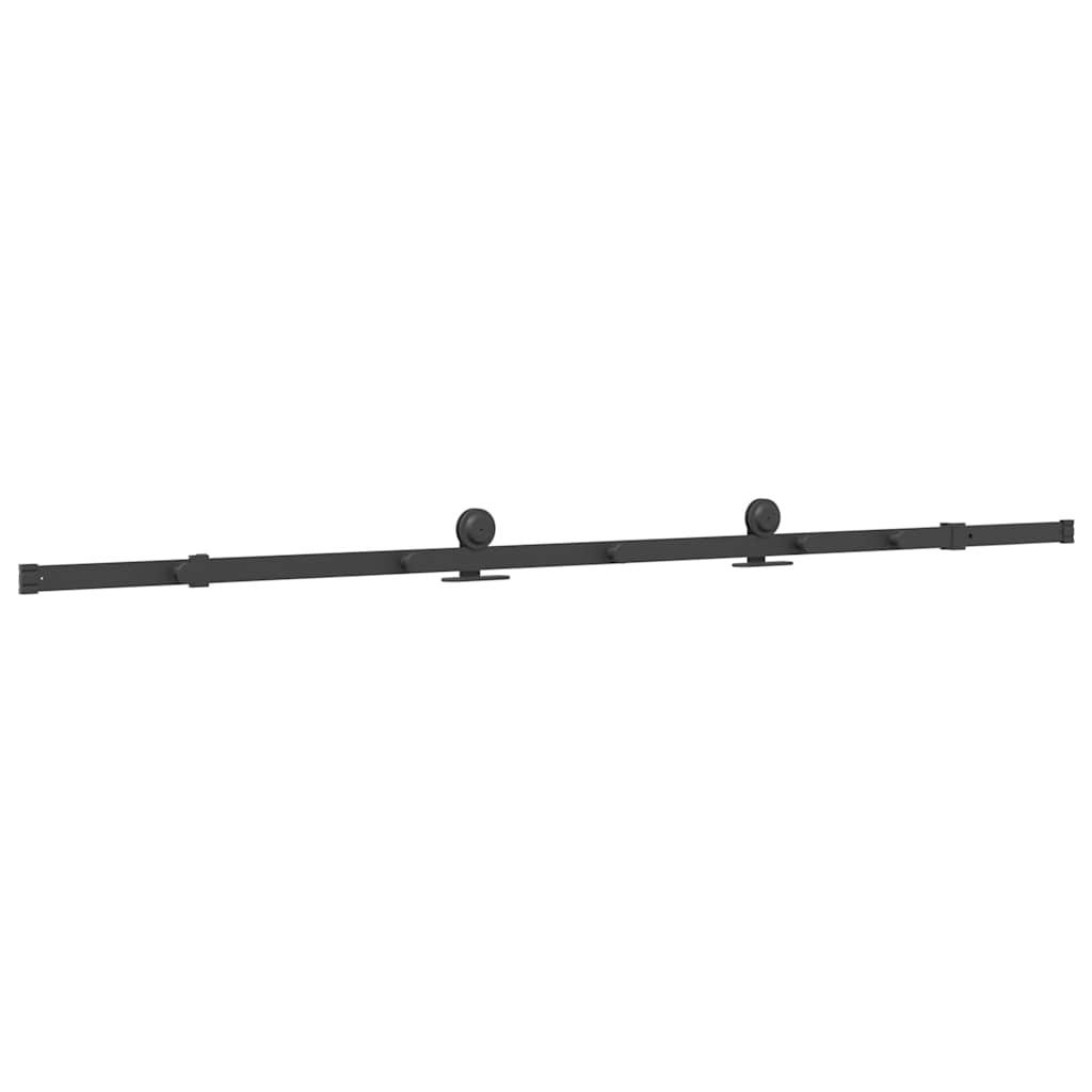 vidaXL System do montażu drzwi przesuwnych, 213,5 cm, stal, czarny