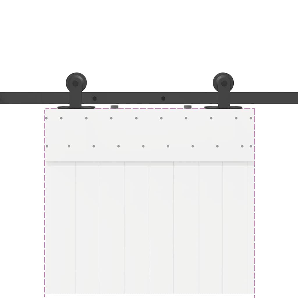 vidaXL System do montażu drzwi przesuwnych, 213,5 cm, stal, czarny
