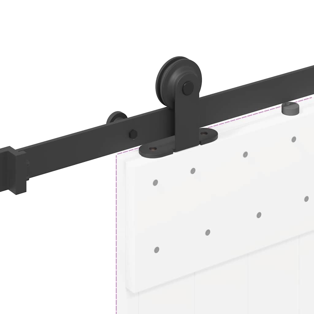 vidaXL System do montażu drzwi przesuwnych, 213,5 cm, stal, czarny
