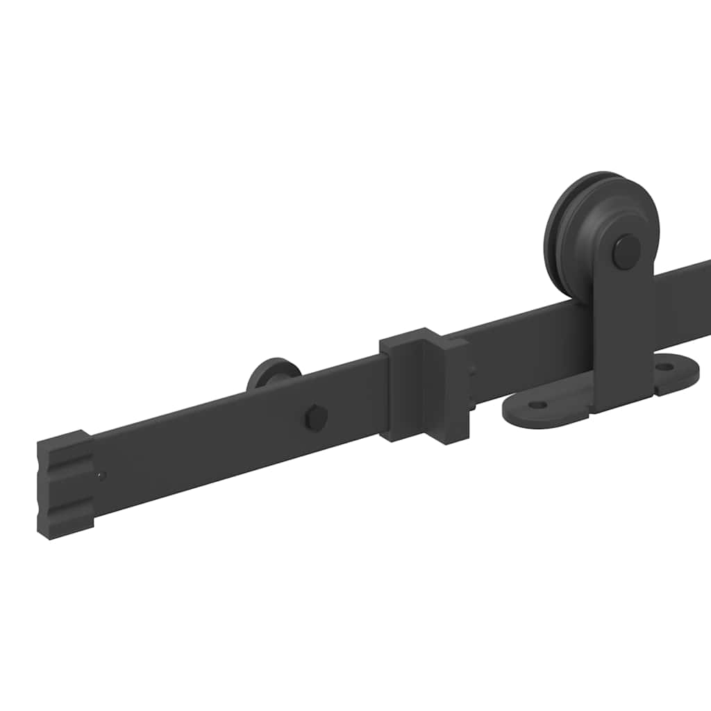 vidaXL System do montażu drzwi przesuwnych, 213,5 cm, stal, czarny