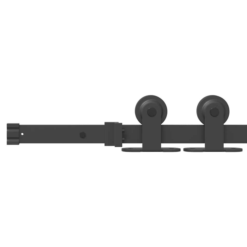 vidaXL System do montażu drzwi przesuwnych, 213,5 cm, stal, czarny