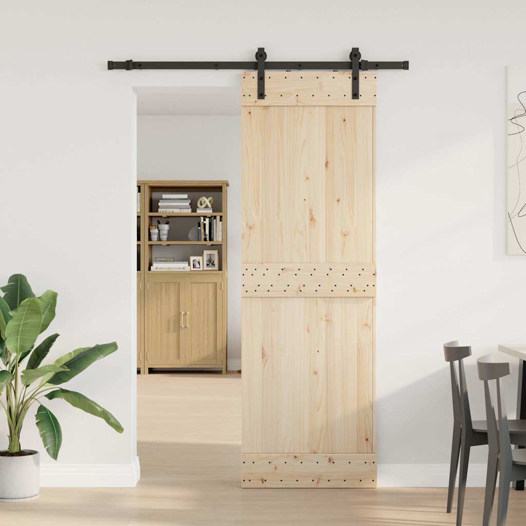 vidaXL System do montażu drzwi przesuwnych, 213,5 cm, stal, czarny
