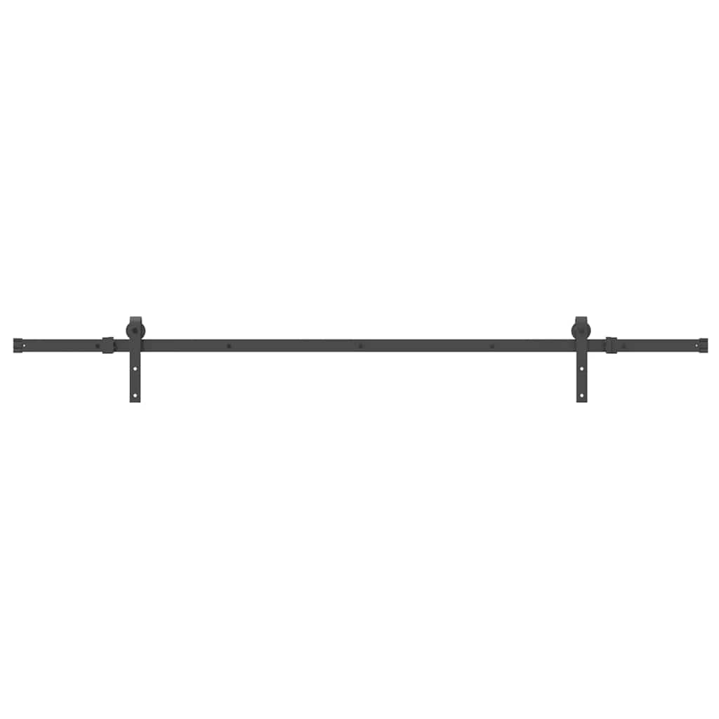 vidaXL System do montażu drzwi przesuwnych, 213,5 cm, stal, czarny