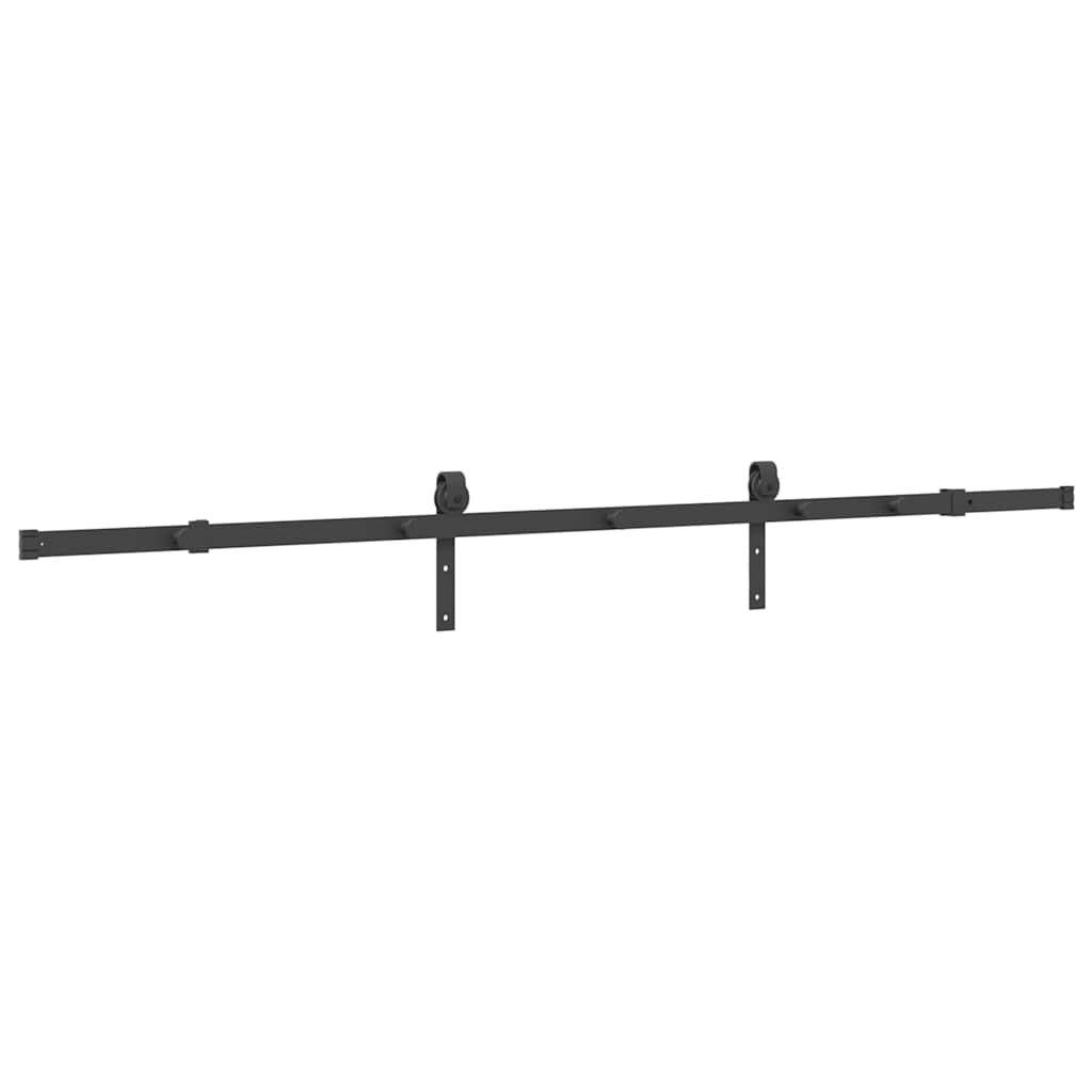 vidaXL System do montażu drzwi przesuwnych, 213,5 cm, stal, czarny