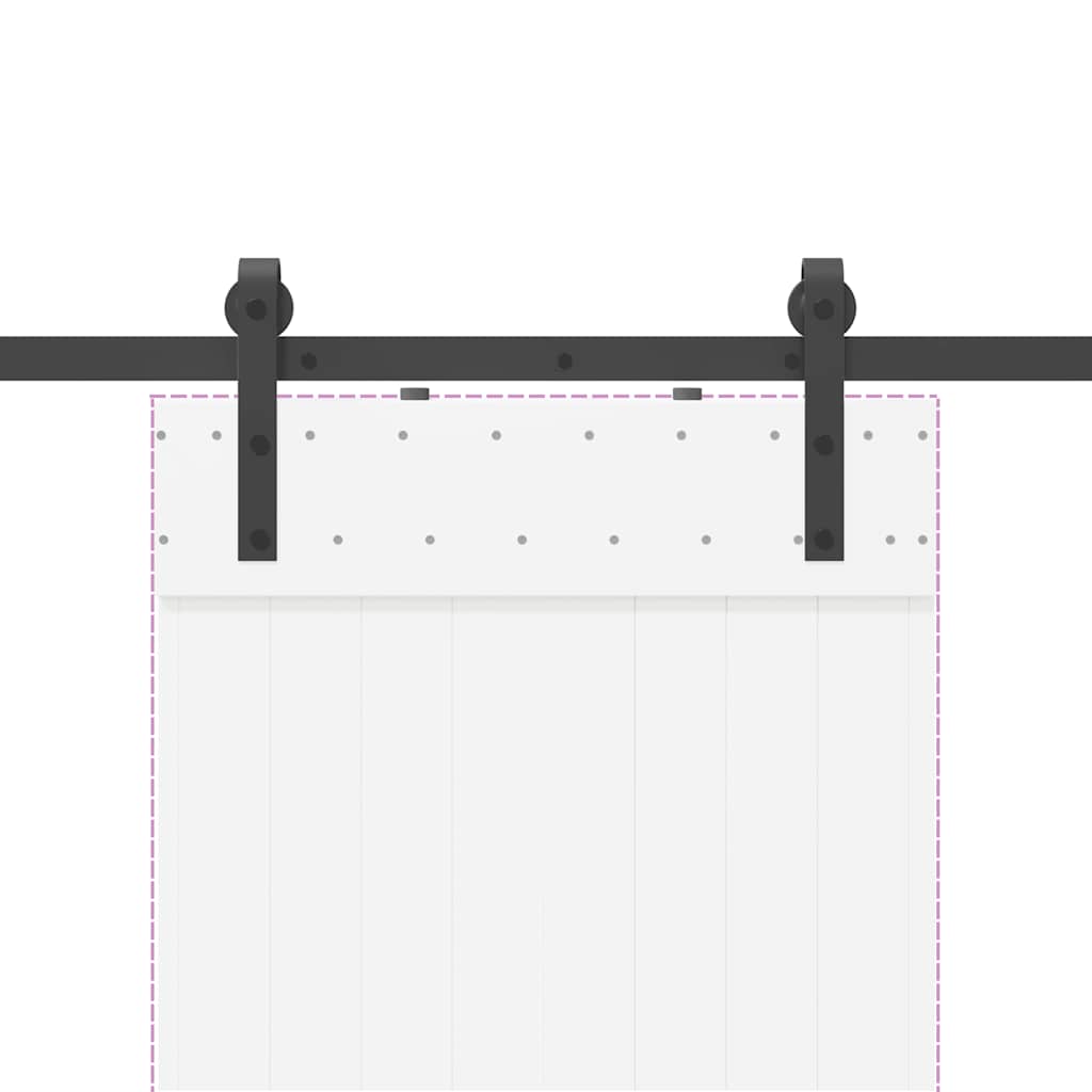 vidaXL System do montażu drzwi przesuwnych, 213,5 cm, stal, czarny