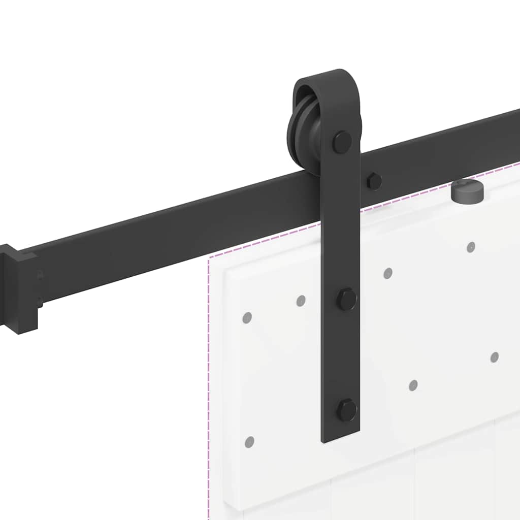 vidaXL System do montażu drzwi przesuwnych, 213,5 cm, stal, czarny